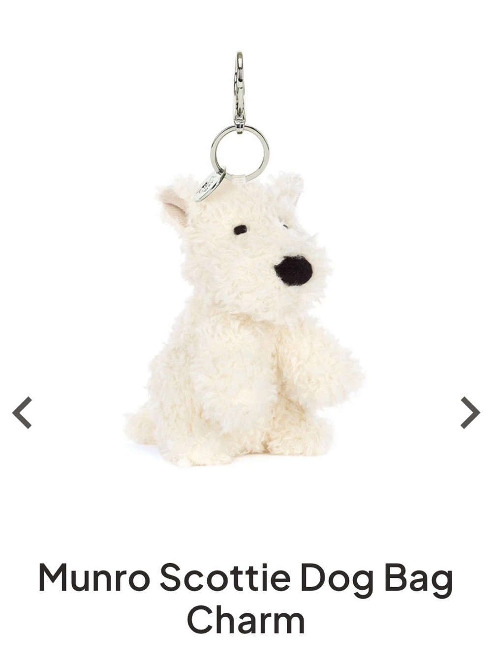 Jellycat Authentic Munro Scottie Dog Bag Charm